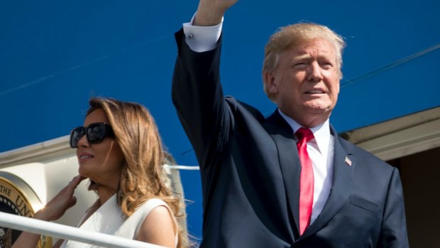 President Donald Trump and first lady Melania Trump arrive in Hawaii on Friday.