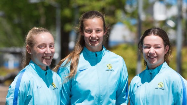 Young Matildas Nickoletta Flannery, Georgia Boric and Grace Maher will head to China next month for the U19 AFC qualifiers. 