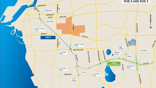 The Perth Freight Link plan. 