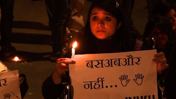 A protester in the documentary <em>India's Daughter</em>.