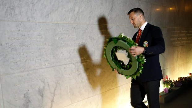 Warburton lays a wreath at the Canterbury Earthquake National Memorial.