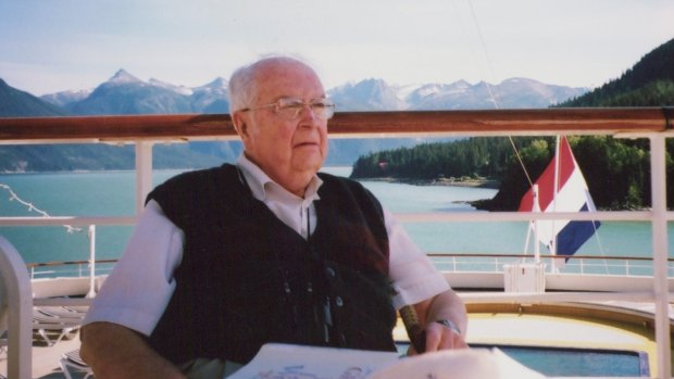 Harold Stannus on a cruise in Alaska. Cool climates were more comfortable, as he had extensive skin grafts from his war injuries.