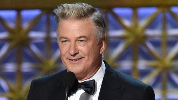 Alec Baldwin accepting an Emmy Award in 2017.