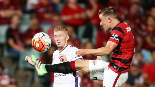 Still at the top: Scott Jamieson and the Wanderers ensured they will remain at the top of the A-League ladder.