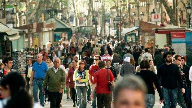 Popular tourist spot: La Rambla in central Barcelona.