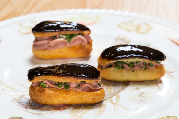 Go-to dish: Chicken mousse eclairs.
