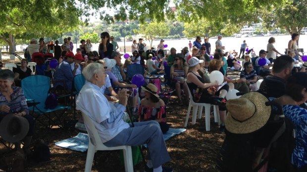 Hundreds gathered in New Farm Park on Sunday for the Sands Brisbane Walk to Remember.