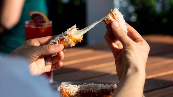 Soldiers of 'nduja and cheese are part of the Italian-leaning snacks at GiGi Rooftop in Thornbury.