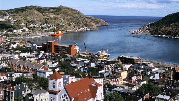Downtown St John's and its harbour. 