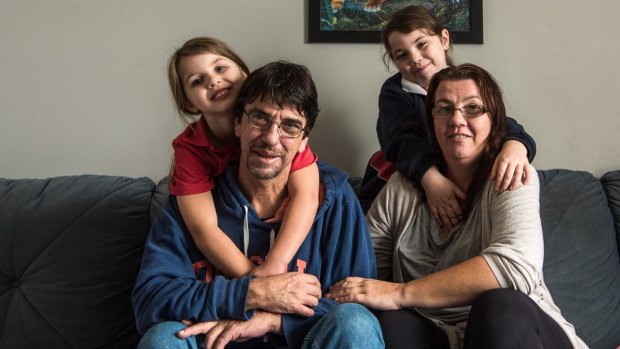 Duncan Storrar with his daughter Jakalah-Rose, Indica and wife Cindy-Lee the day after his appearance on Q&A.