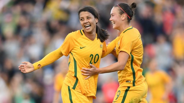 Another honour: Sam Kerr (left) has been recognised once again.