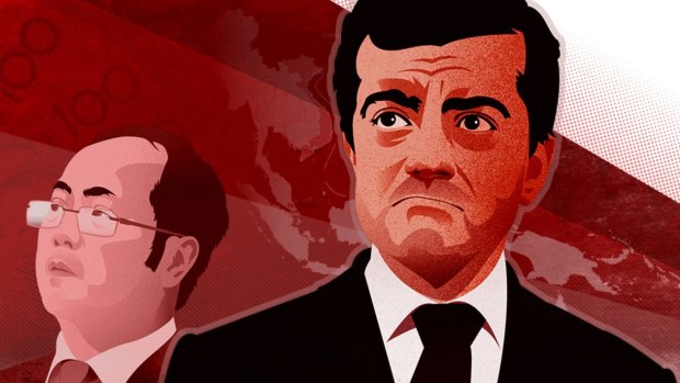 Huang Xiangmo and Sam Dastyari. Illustration: Richard Giliberto