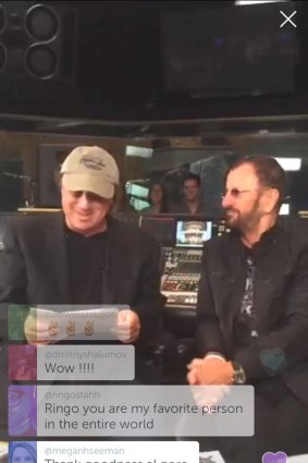 Beatle Ringo Starr does a live Q&A at Capitol Records studios via Periscope.