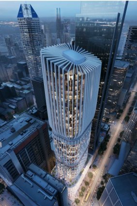 The proposed tower will rise 54 storeys above Collins Street.