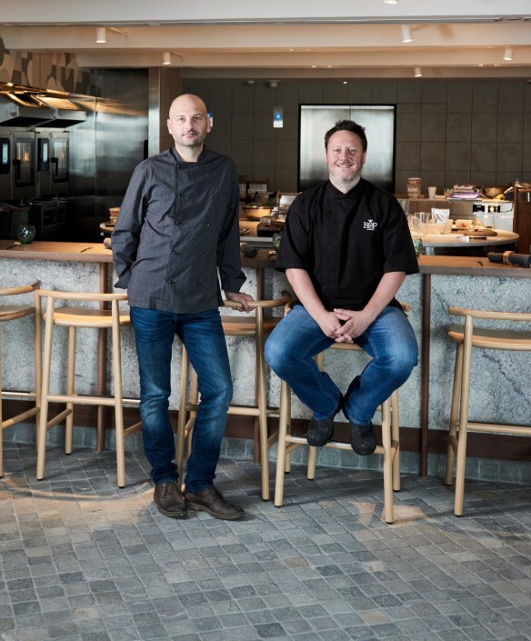 Justin Wise (left) and pastry chef Darren Purchese.