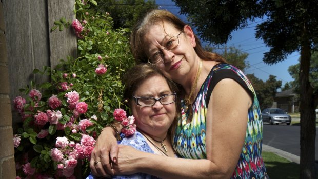 Vicky Buesselmann with her sister Maria, who was abused while in care.