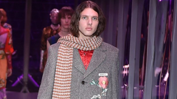 Sokolinski walked the runway at the Gucci Autumn Winter 2017 fashion show during Milan Fashion Week back in February.
