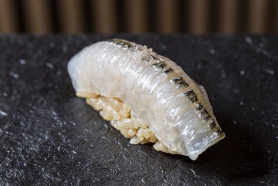 Sushi On showcases local fish in its nigiri, such as this garfish.