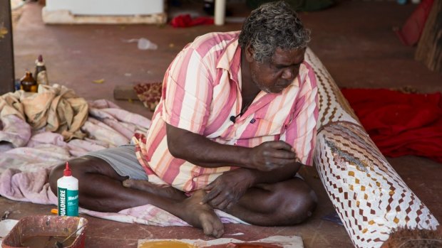 Djambawa Marawili, artist and elder, at Yilpara Homelands, Arnhemland. Photo: supplied