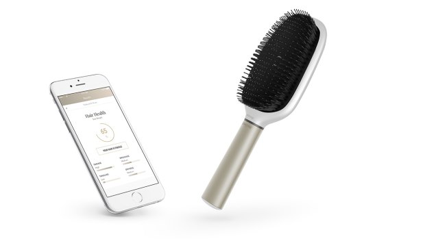The Hair Coach is fitted with a microphone that 'listens' for dryness, and sensors that analyse brushing and hair quality.