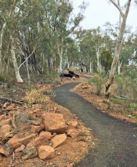 After: The same section of the Black Mountain Summit Trail after recent remodelling work.