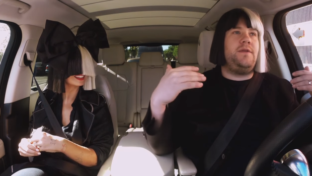 James Corden tried on a Sia-esque wig for the segment