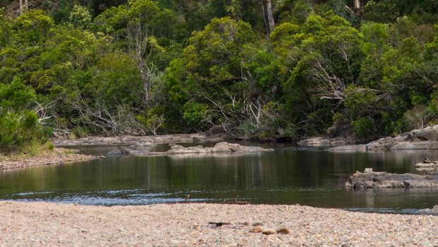 A track on the Great Alpine Road leads to the Ramrod Creek swimming hole, which is actually a bend in the Tambo.