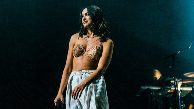 Dua Lipa performing earlier this month in Melbourne. The pop star took a hiatus after undergoing wisdom teeth surgery.