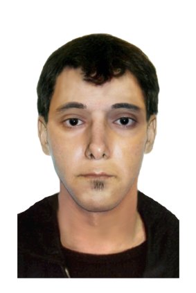 A FACE image of the man wanted by police over pornographic images left in a school toilet block.