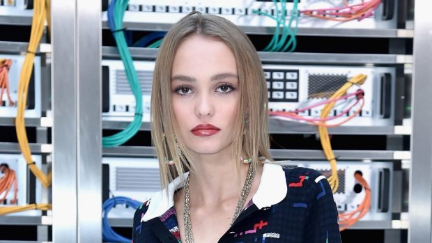 Lily-Rose Depp attends the Chanel show as part of the Paris Fashion Week Womenswear Spring/Summer 2017.