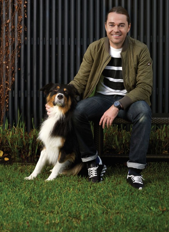 Shannon Bennett with his truffle dog MJ.