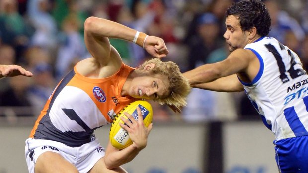 Fearless: Greater Western Sydney's Nick Haynes has played only 76 of a possible 124 games since his AFL debut due to a long list of injuries.