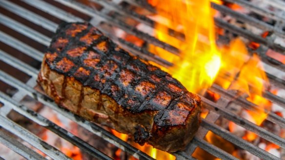 Wood-grilled steak at Longhorn Saloon.