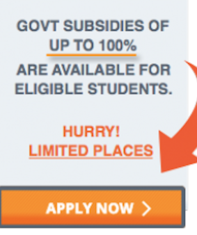 The ad for government scholarships advertised on Alert Force.