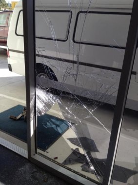 Thieves entered Nerang Car City through a broken window.