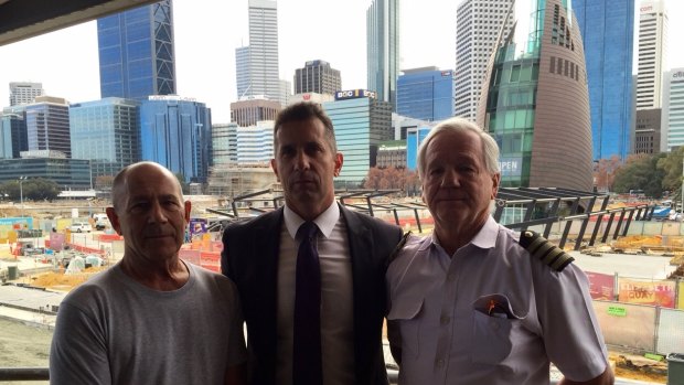 Bryan Molnar (left) and Bill Edgar (right) with Paul Papalia.