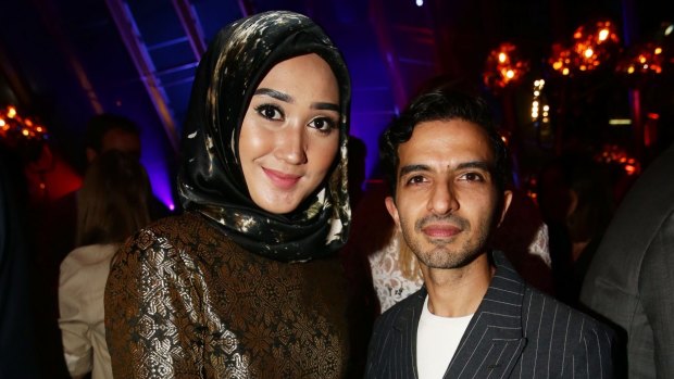 Fashion designer Dian Pelangi and Business of Fashion founder Imran Amed at VOICES seminar after-party.