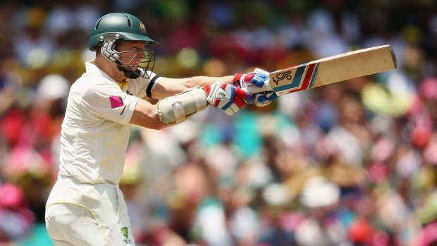 Off to a flyer: Chris Rogers pulls a ball through the on-side on day one at the SCG.