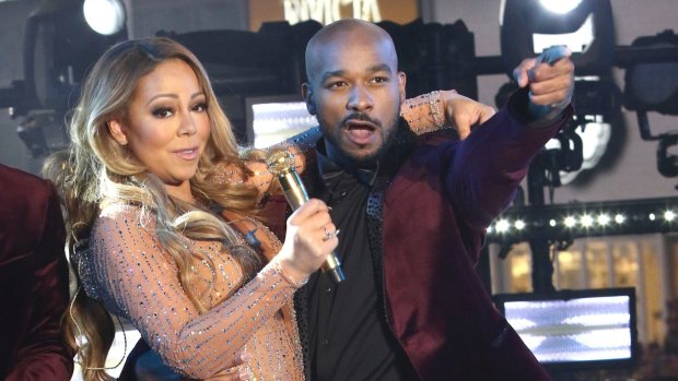 Mariah Carey performs at the New Year's Eve celebration in Times Square.