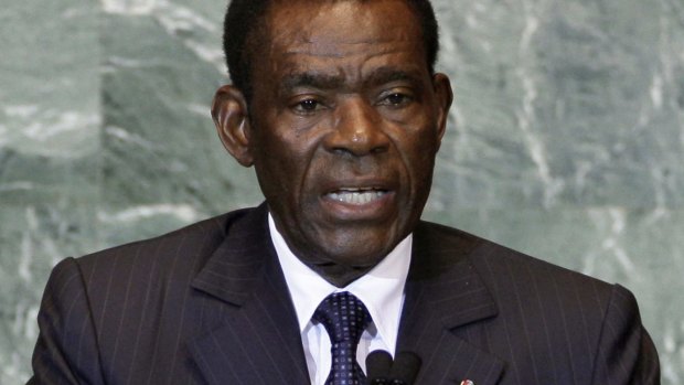Teodoro Obiang Nguema Mbasogo, President of Equatorial Guinea, addresses the United Nations General Assembly in 2011.  