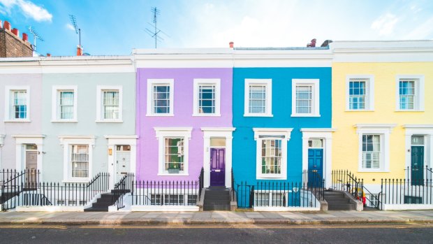 Stroll past Portobello Road's pastel houses.