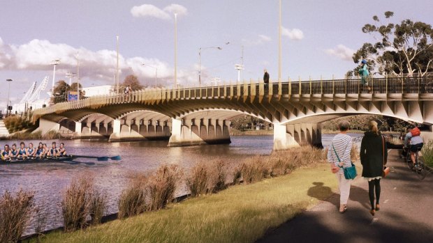 An artists impression of the new Swan Street Bridge