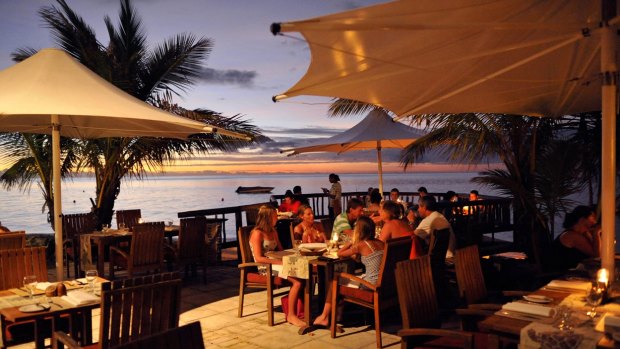 Dinner with a view at Castaway Island, Fiji.
