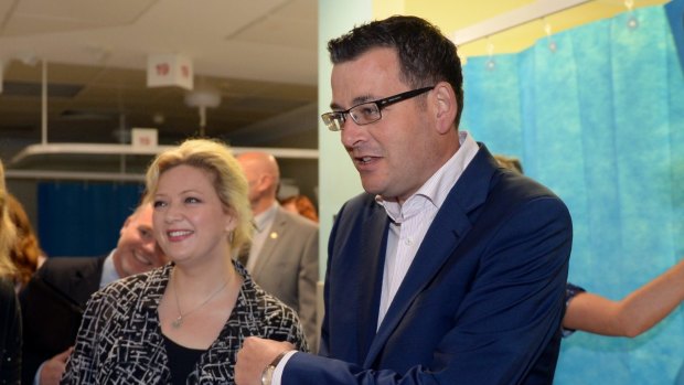 Victorian Premier Daniel Andrews with Health Minister Jill Hennessy.