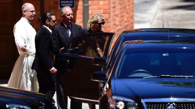 Fernando Manrique's nephew, Juan Pablo Guiterrez, leaves the Holy Name Catholic Church in Wahroonga. 