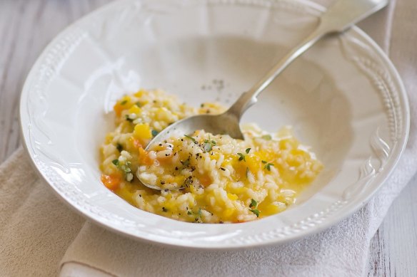 Carrot and pumpkin risotto.