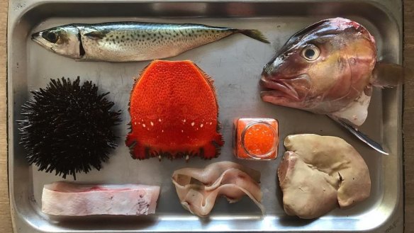 A fish butchery tray from Josh Niland at Saint Peter, Paddington.