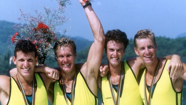 1992 Olympics gold medal winning Oarsome Foursome members Andrew Cooper, Mike McKay, Nick Green and  James Tomkins.