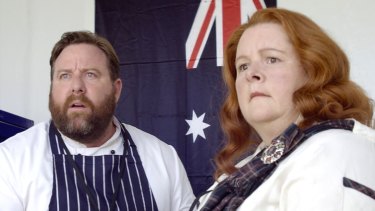 Fired up: Shane Jacobson and Magda Szubanski in The BBQ.  