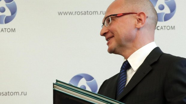 Stalled: Sergei Kiriyenko head of the Russian state nuclear monopoly Rosatom, has told US officials no new nuclear security contracts in Russian are envisioned for 2015.